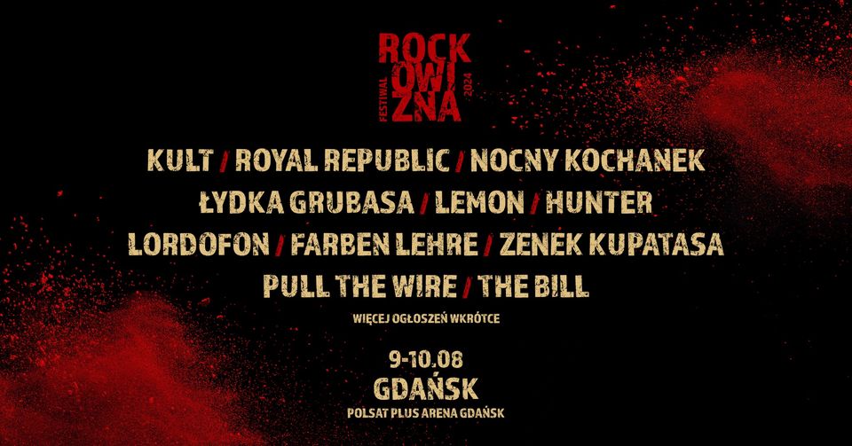 Wydarzenie: Rockowizna Festiwal 2024, Kiedy? 2024-08-09 16:00, Gdzie? Pokoleń Lechii Gdańsk 1