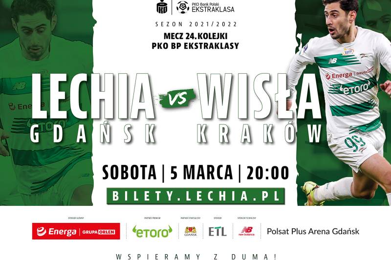 Wydarzenie: Mecz Lechia Gdańsk - Wisła Kraków, Kiedy? 2022-03-05 20:00, Gdzie? Pokoleń Lechii Gdańsk 1