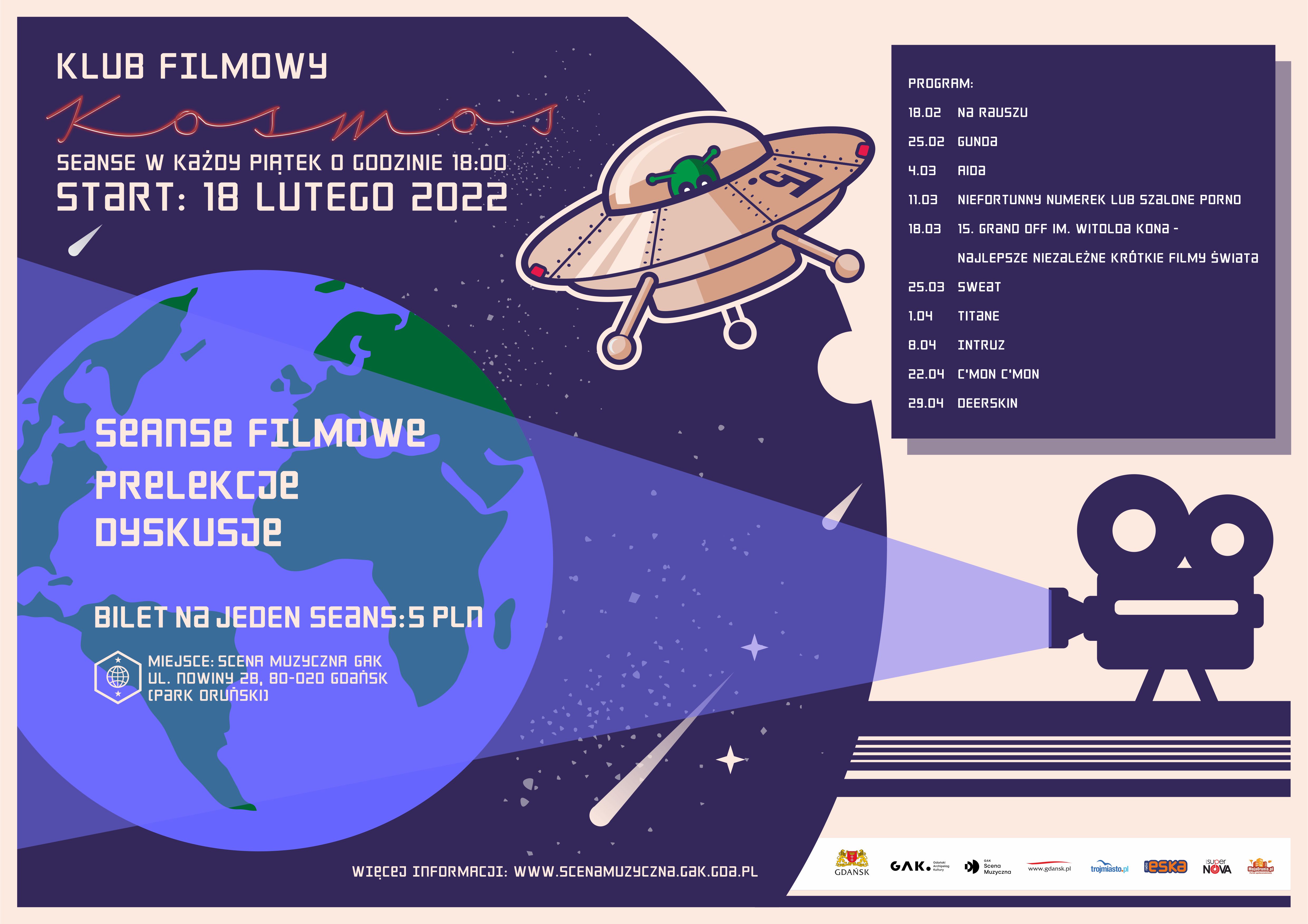 Wydarzenie: Seanse filmowe w Klubie Filmowym Kosmos, Kiedy? 2022-04-29 18:00, Gdzie? ul. Nowiny 2b