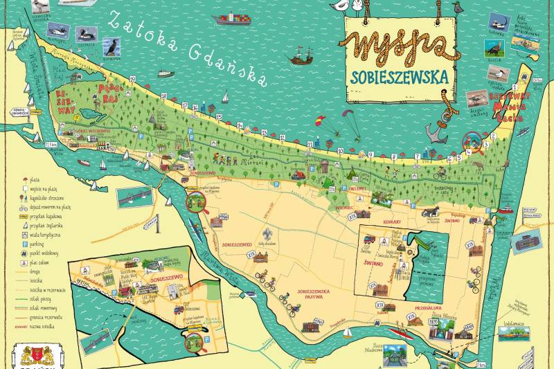 Artykuł: Wyspa Sobieszewska na ilustrowanej mapie